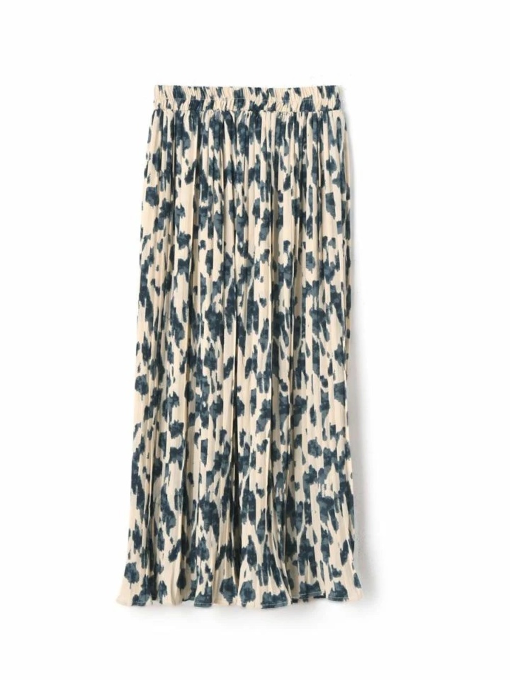 ambition Cream Maxi Skirt with Navy Abstract Print
